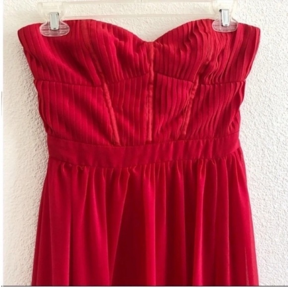 Fame and Partners Free People Red Pleated Maxi Dress - Picture 5 of 12